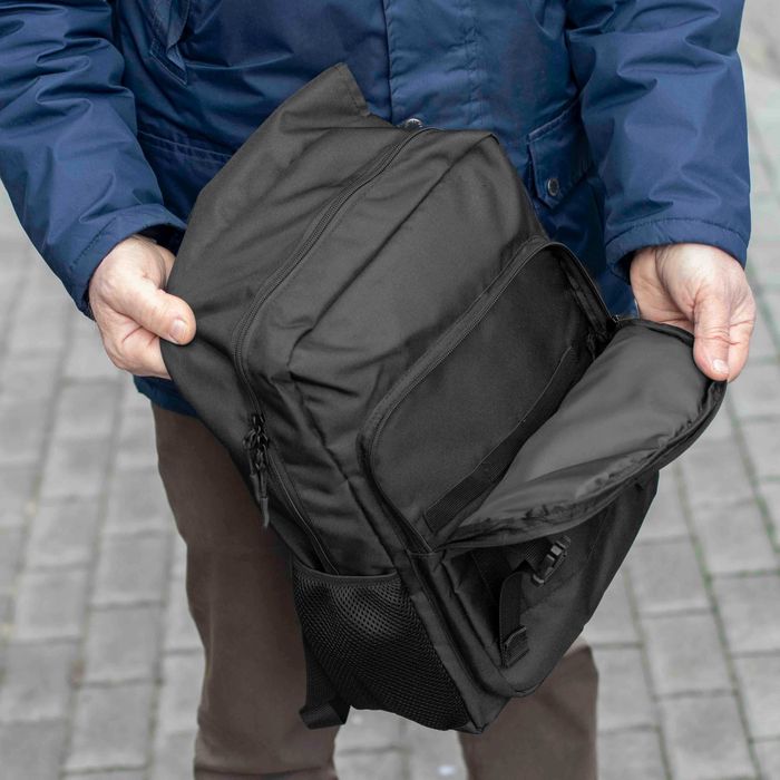 Міський рюкзак чорний тканинний ТENTAUR молодіжний портфель на 18 л