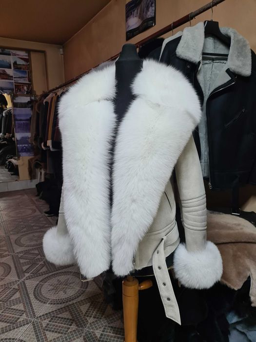 Kożuch naturalny RAMONESKA z lisem - PRODUCENT!!!