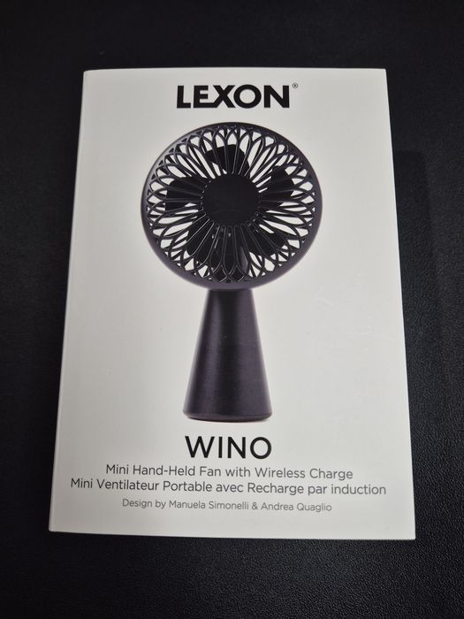 Designerski mini wentylator LEXON WINO | Ładowanie bezprzewodowe | USB