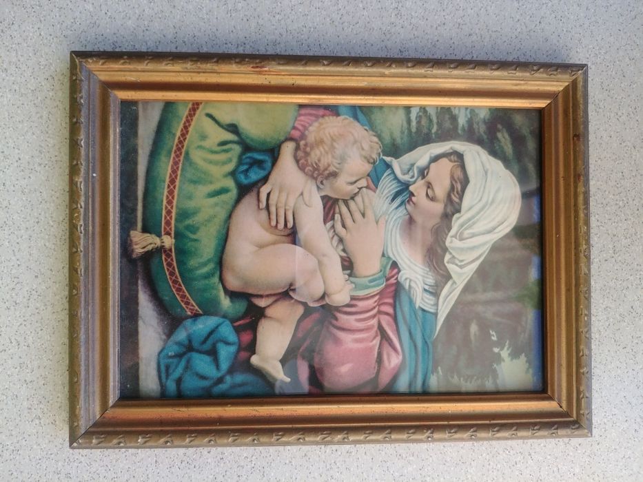 Stary obrazek Matka Boska Karmiąca