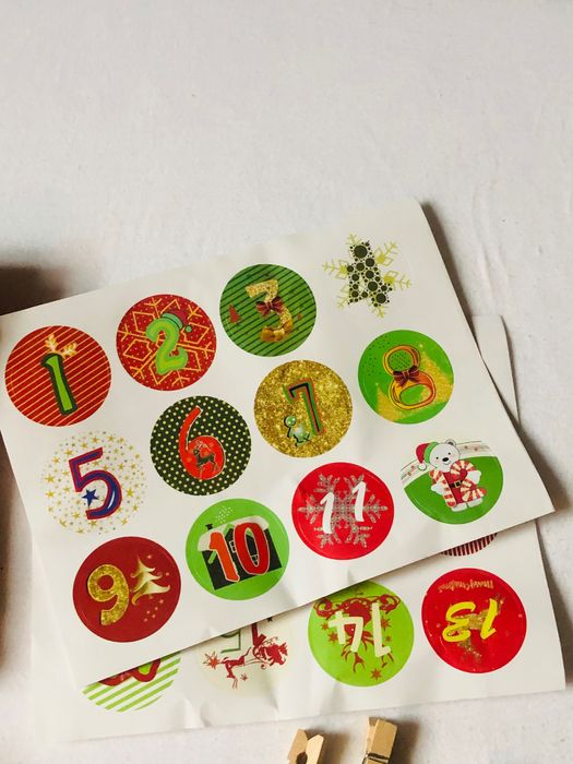 Kalendarz adwentowy, świąteczny, woreczki 24sztuki