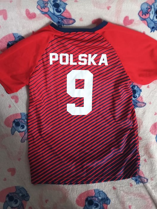 Koszulka sportowa 170 czerwono granatowa stan bdb