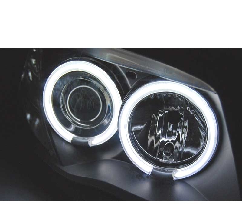 FARÓIS BMW E81 E87 E82 E88 ANGEL EYES CCFL FUNDO PRETO