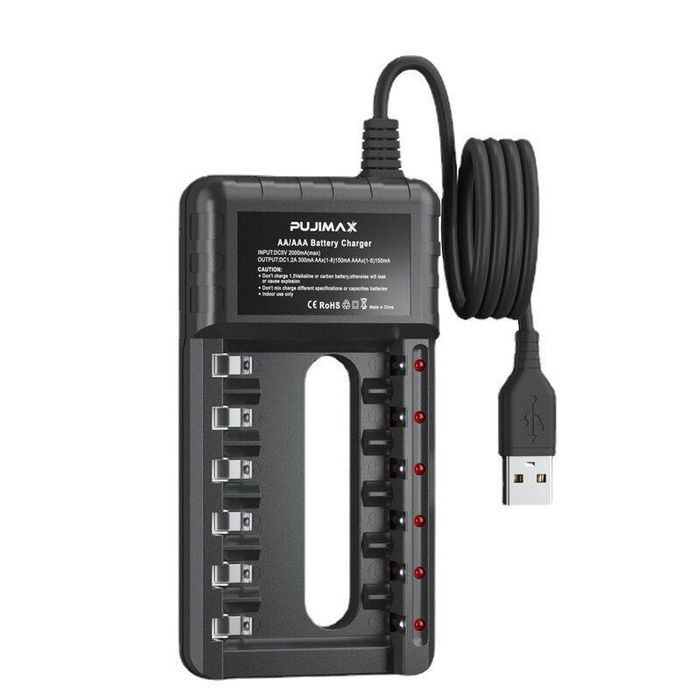 Зарядний пристрій pujimax для ni-mh акумуляторів AA та AAA