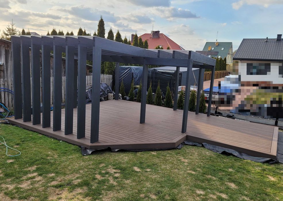 Pergola Drewniana BSH / Poliwęglan Lity / Tars kompozytowy