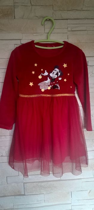 Świąteczna czerwona sukienka 98