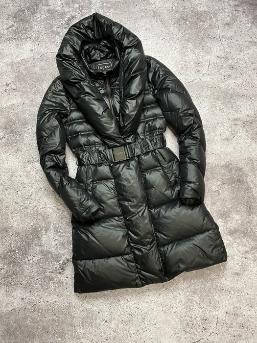 Женский черный зимний пуховик Guess Xs пуховое пальто