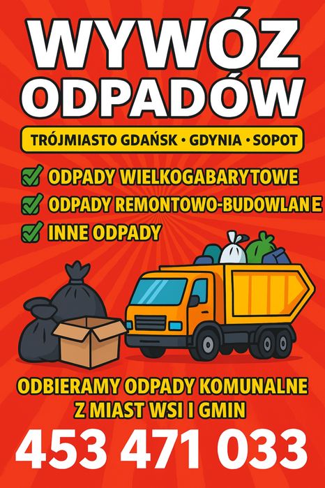 Wywóz odpadów budowlanych śmieci odbiór gabarytów mebli utylizacja