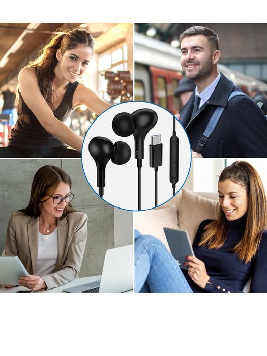 Słuchawki USB C do Galaxy A55, A35, 5G, Samsung A54, A34, A36, A53, S2