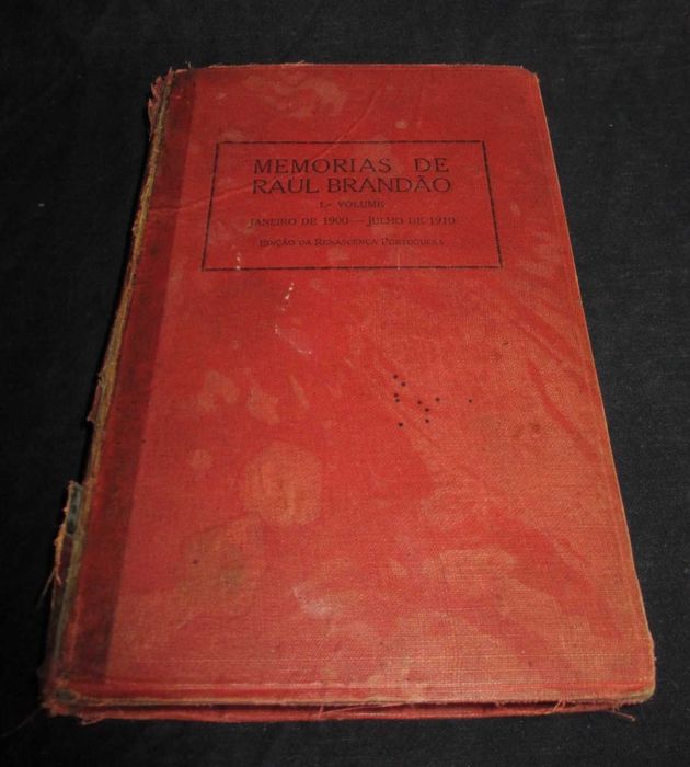 Livro Memórias de Raúl Brandão 1ª edição 1919