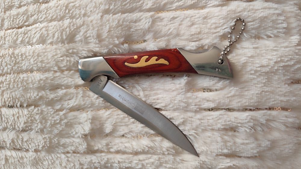 Nóż scyzoryk myśliwski COLUMBIA USA A140 Drewno BACK-LOCK blokada