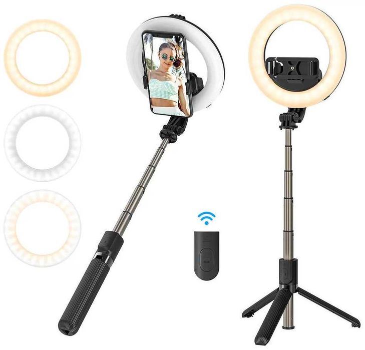 BlitzWolf Selfie Stick Pro 3 em 1 com Anel LED BW-BS8-PRO (NOVO)