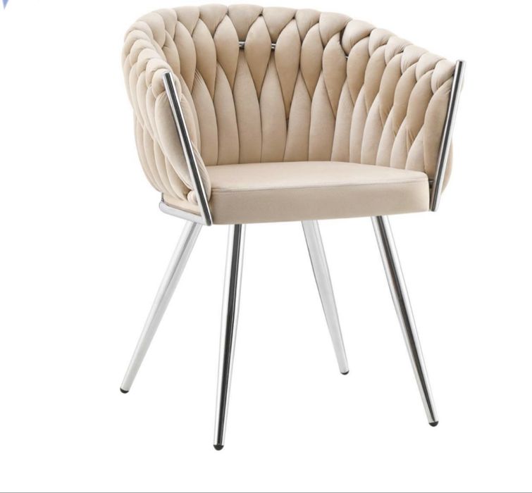 Krzesła plecione rosa cherry velvet chrom złoto beż SALE CAŁA POLSKA