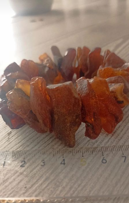 Bransoletka z bursztynem baltyckim duza