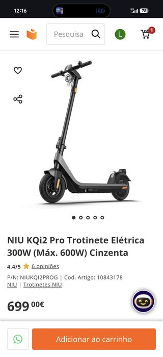 Vendo trotinete Niu Kqi2 pro