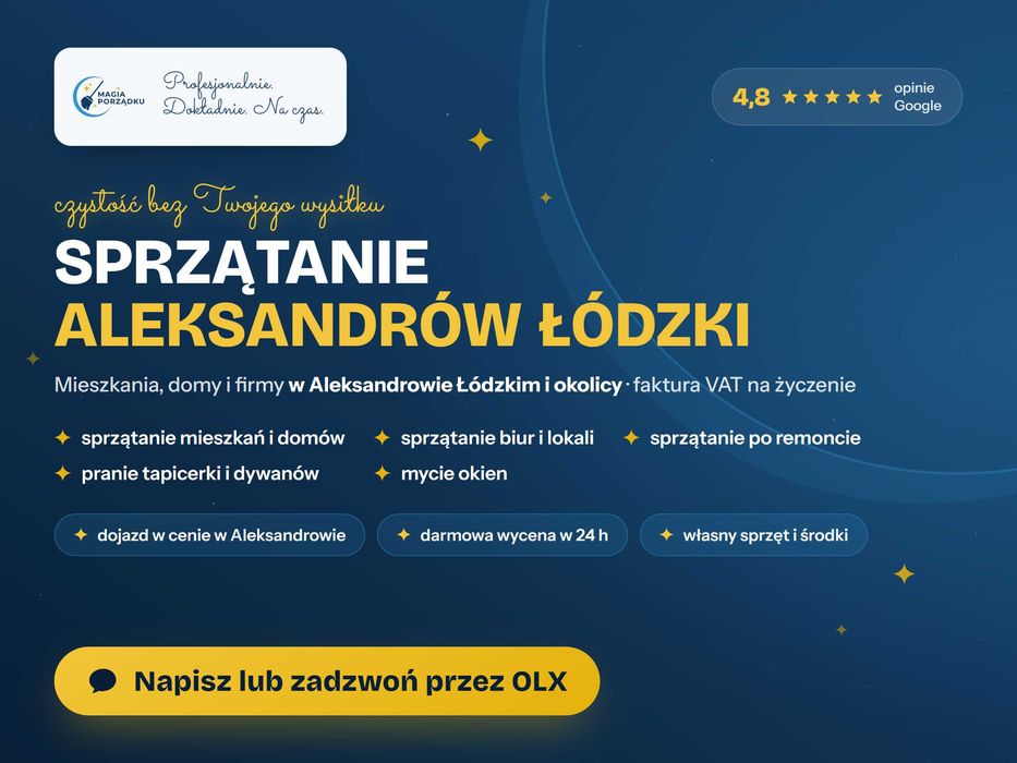 Aleksandrów Łódzki – Sprzątanie mieszkań, domów i biur, remonty