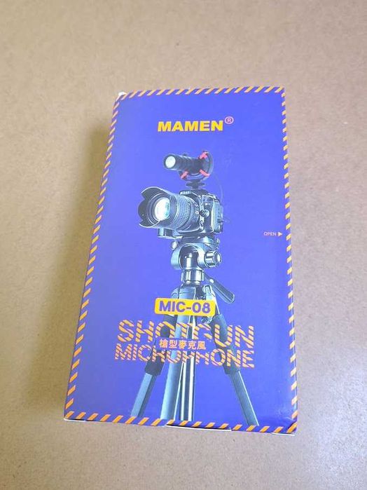 Microfone Shotgun Mamen MIC-08 Supercardióide p/ Câmaras e Telemóvel (Novo)