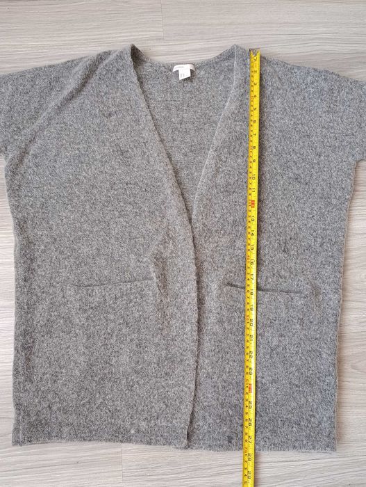 Wełniany szary kardigan M HM premium mohair blend