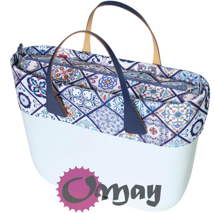 organizer OBAG STANDARD +OPASKA kafelki granat lazur 2 kieszenie OMAY