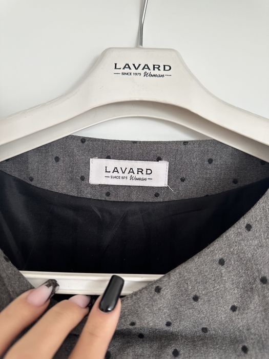 Lavard zestaw garniturowy spódnica bluzka szary elegancki komplet