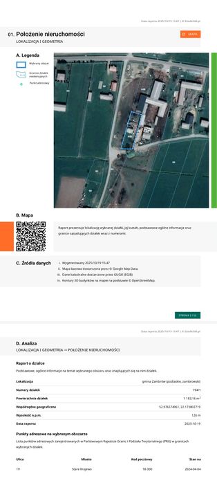 Działka 1183m²  zabudowana plus lasy 8962m²