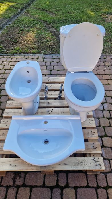Ekskluzywny Komplet Łazienkowy ROCA (WC, Bidet, Umywalka, Baterie) Jak NOWY!