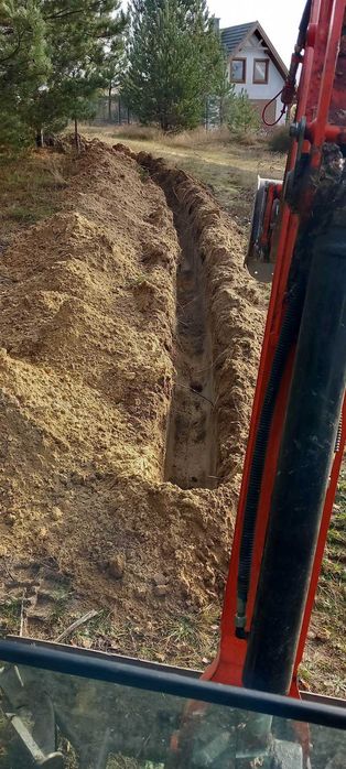 Prace ziemne usługi minikoparką koparka kopanie wiertnica świder