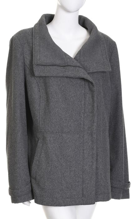 S.OLIVER szara wełniana kurtka damska na zamek 59% wełna r. 46