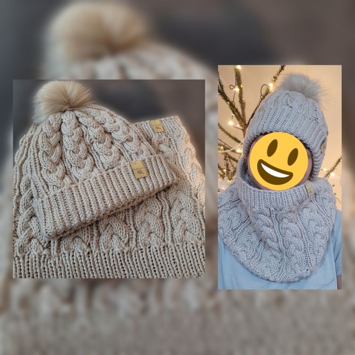Czapka + komin ręcznie robione