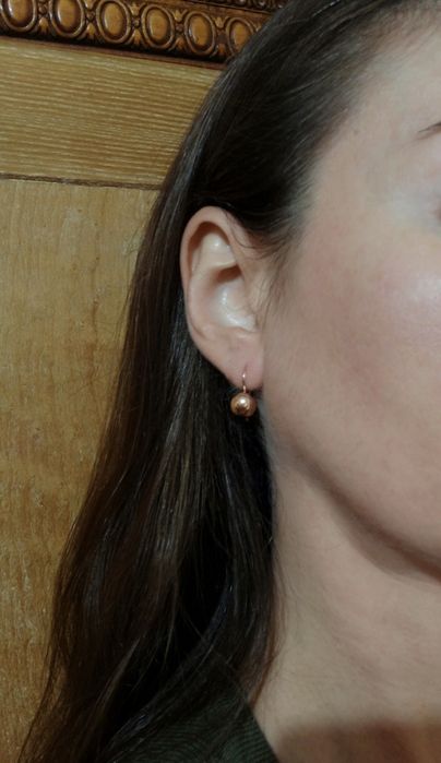 Серьги золото 585 Шары Сферы Полусферы
