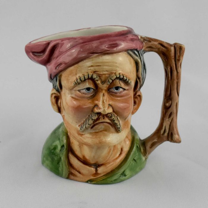 Caneca em faiança antropomórfica em forma de cabeça de homem