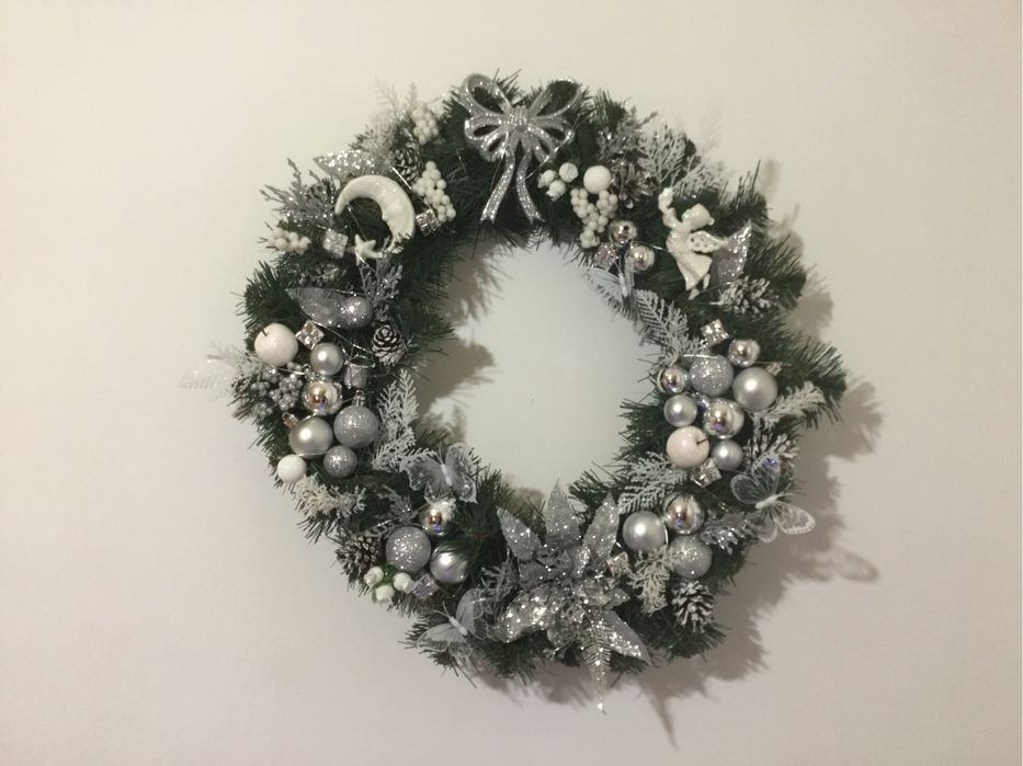 Новогодний большой веночек с подсветкой