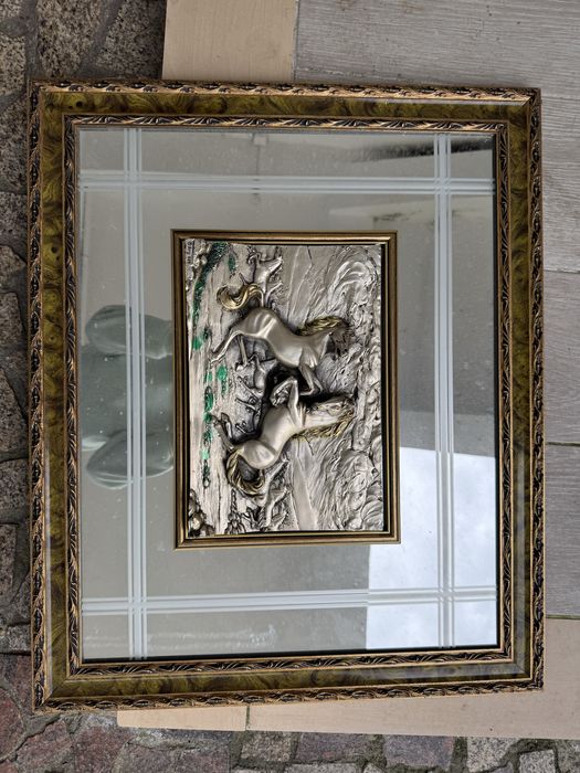 Quadro espelho cavalos