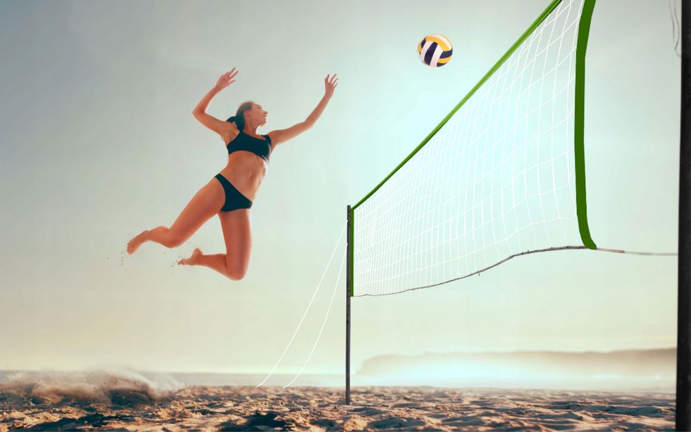 Zestaw do Siatkówki Badmintona Siatka Piłka Pompka 570 cm Mocny Stelaż