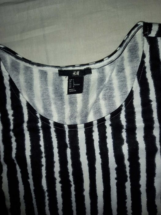 H&M śliczna sukienka paski zebra L jak nowa