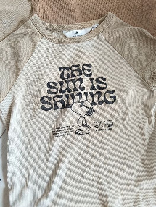 Zestaw topy beżowe brązowe 146/152  H&m snopy