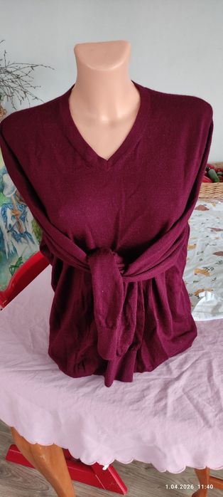 Sweter sweterek cienki dressmann L Merino extra fine