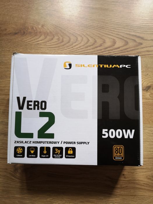 Nowy Zasilacz SilentiumPC Vero L2 500W 80 PLUS Bronze – Pełen Komplet!