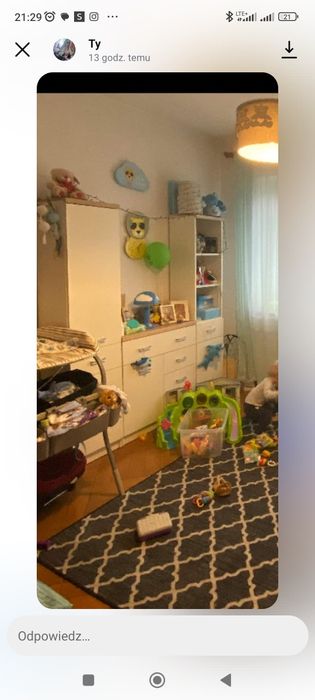 Zestaw mebli dziecięcych dąb Sonoma komoda szafka dwa Słupki stojace