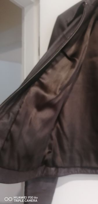 Casaco senhora castanho em pele