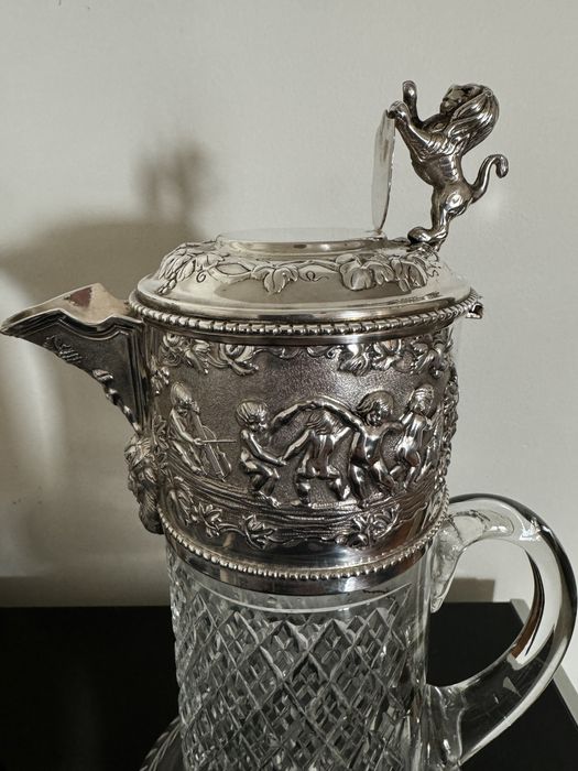 Jarro de Cristal com prata (casquinha)