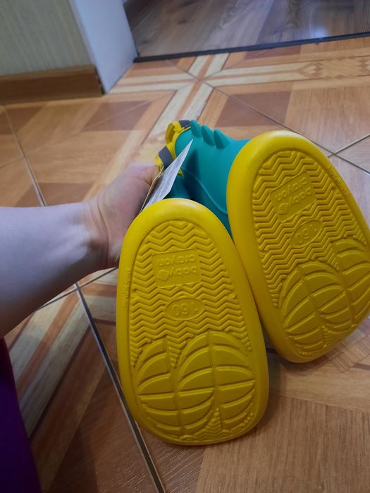 Резиновые детские сапожки на широкую ножку 16 см