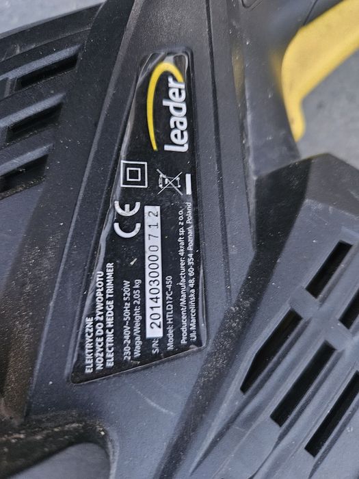 Nożyce do żywopłotu elektryczne leader
