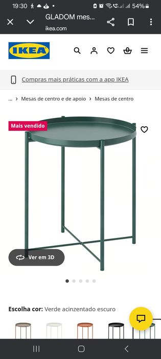 Mesas de apoio de  Ikea verde ou azul acinzentado ainda em.caixa.