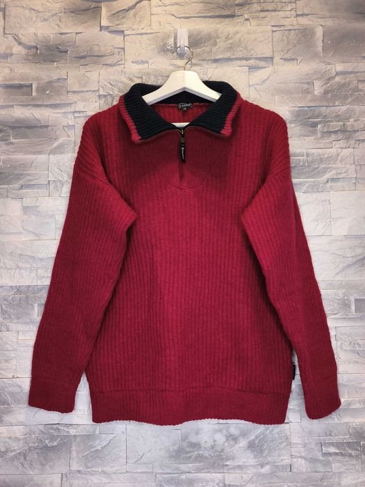 Sweter Gaupa Vintage Shetland Wełna Logo Basic Zimowy Wełniany