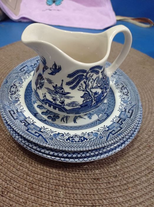 Фаянсовий вінтажний англійський набір,,голуба верба-голубая ива,,