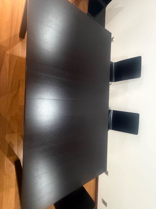Mesa extensível madeira preto