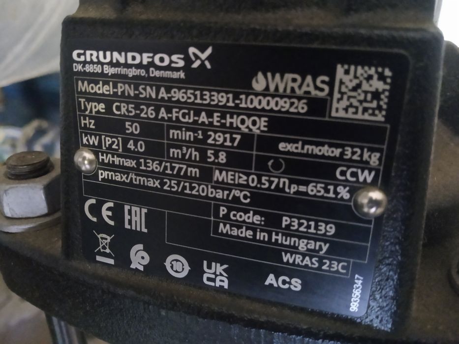 Uszczelniacz pompy grundfos cr5