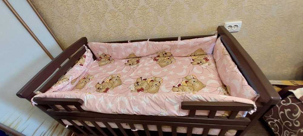 Дитяче ліжечко Дубок Еліт з ящиком + Матрац еліт 11-12 см