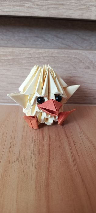 Kurczaki, pisklęta Wielkanoc origami modułowe, origami 3D
